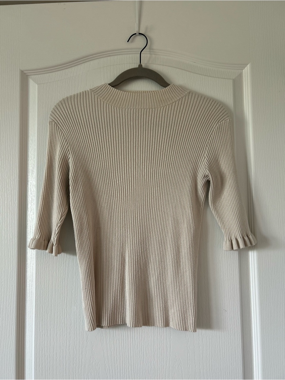 Hannah Rose Ribbed Cowlneck Sweater - Cream